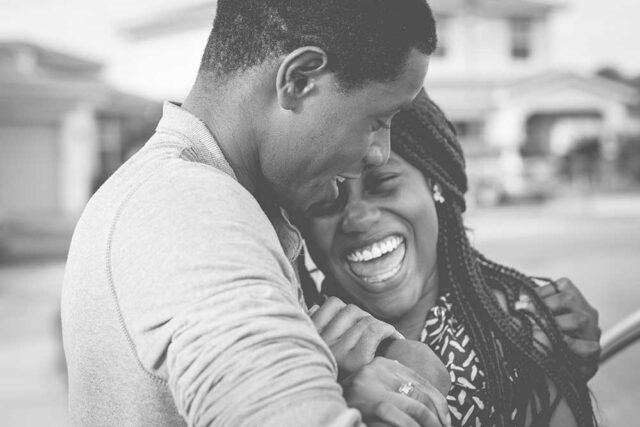 A smiling happy couple