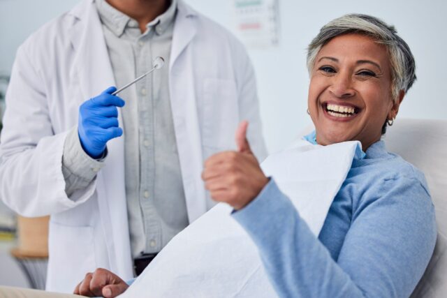woman getting dental checkup